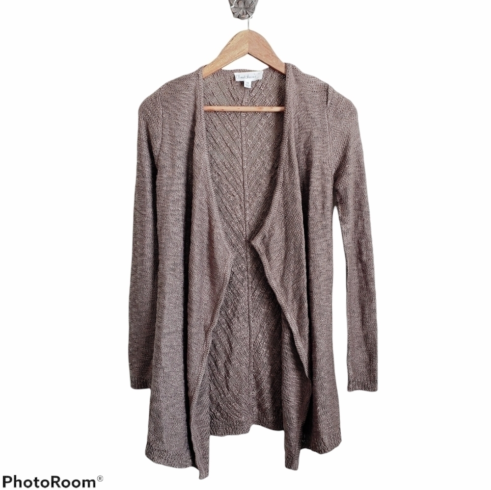 Casual brown knit open cardigan size XS